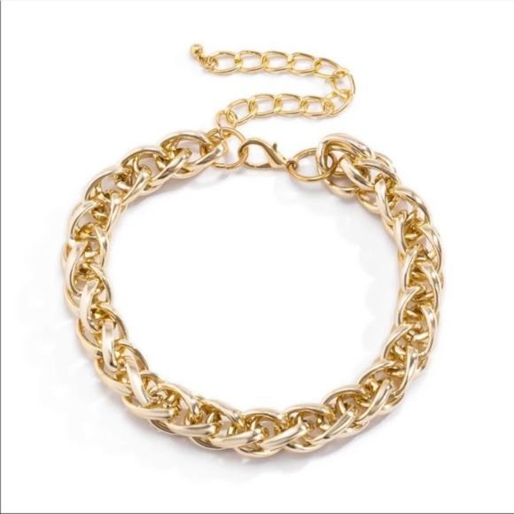NEW 18K GOLD HOP CHAIN CHOKER NECKLACE - Picture 4 of 7